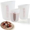 3Pcs Silicone Food-Grade Chocolate Melting Cups with Marking Ounce/Cup, Reusable Silicone Measure Mold for Diy Chocolate, Butter, Baking Supplies Chef Gifts