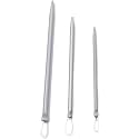 3Pcs Silver Nylon Wire Rope Threader Needle Big Eye Knitting Needle Weave Yarn Needle for Sewing and Fabric Art Craft Accessory Yarn Needle Large Eye,Yarn Needles,Fit to Different Settings,Needlepoint
