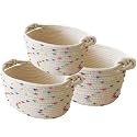 3pcs Small basket, Cute Woven Basket Decorative Bin for Storage