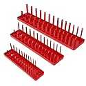 AIUITIO 3PCS Socket Organizer Tray Set, SAE Socket Storage Trays, 1/4-Inch, 3/8-Inch &amp; 1/2-Inch Drive Deep and Shallow Socket Holders for Toolboxes