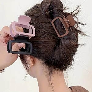 3pcs square hair clips solid colored hairpinsclips for women long hair clips short hair clips hair claw clips non slip high ponytail korean simple matte non slip hair styling accessories