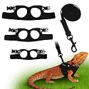 3Size Black Bearded Dragon Leash and Harness Set with Lizard Traction Rope