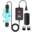 5W Aquarium UV Light for Fish Tank – Submersible UV-C Light for Aquarium Filter, Sump &amp; Small Pond | 9.8 ft (3m) Power Cord | Water Clarity Support (Without Timer)