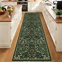 3x10 Floral Runner Rug for Hallway Washable Kitchen Runner Rug