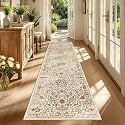 3x10 Floral Runner Rug for Kitchen Washable Hallway Runner Rug