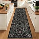 3x10 Floral Runner Rug for Kitchen Washable Hallway Runner Rug