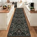 3x12 Floral Runner Rug for Kitchen Washable Hallway Runner Rug