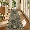 3x12 Floral Runner Rug for Kitchen Washable Hallway Runner Rug