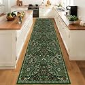3x12 Floral Runner Rug for Kitchen Washable Hallway Runner Rug