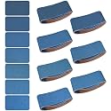 3x18 Inch Sanding Belts 21 Pcs 7 Grits Sizes (3 Each of 40/60/80/120/150/240/400 Grits) Heavy Duty Belt Sander Zirconia Belt Sander Paper for Wood, Metal, Stainless Steel, Cars, and Furniture