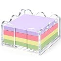 3x3 Inch Scalloped Acrylic Sticky Note Holder, Clear Cute Note Dispenser