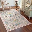 3x5 Floral Area Rug Soft Low Pile Boho Carpet for Living Room