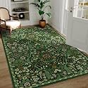 3x5 Floral Area Rug Soft Low Pile Boho Carpet for Living Room