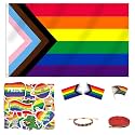 PRIDE 3x5 FT Rainbow Flag Bundle, Rainbow Progress Pride Stuff