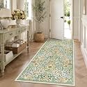 3x7 Floral Runner Rug for Hallway Washable Kitchen Runner Rug
