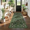 3x7 Floral Runner Rug for Kitchen Washable Hallway Runner Rug