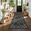 3x7 Floral Runner Rug for Kitchen Washable Hallway Runner Rug