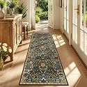 3x7 Floral Runner Rug for Kitchen Washable Hallway Runner Rug