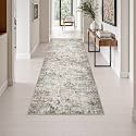 3x8 Washable Runner Rug：Modern Abstract Kitchen Soft Carpet Brown