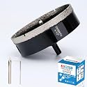 4-1/2" Diamond Hole-Saw Bits with Pilot Drill Bit 4-1/2 in Diamond Tipped Tile Hole Saws with Guiding Bit for Accurate Drilling, for Porcelain Tile Ceramic Pottery Granite Stone Glass Bottles 115mm
