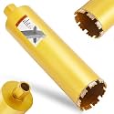 4 1/2 Inch Wet Core Drill Bit, 4.5" Diameter x 14" Depth, 1-1/4"-7 Thread Diamond Core Bits for Concrete with Rebar, Masonry, Brick Block,Cement, Stucco, Stone (116mm)