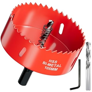 4-18 in bi-metal hole saw with arbor and pilot bit - fast cut quality hole cutter drill bit for wood plywood fiberglass plastic drywall and stainless mild sheet - 30mm cutting depth