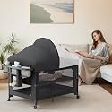 TinyGlow Baby Bassinet, Pack and Play, Bedside Crib Sleeper, Diaper Changer