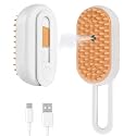 4 in 1 Cat Steam Brush for Shedding, Rechargeable Cat Brush with Steam, Anti-Static Pet Steam Brushes, Massage, Cleaning, Shedding & Combing All In One! White