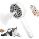 4 in 1 Cat Steam Brush for Shedding, Pet Grooming Brush with Self-Cleaning & Anti-Static, Massage Comb for Long and Short Haired Cats/Dogs, Gray