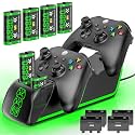 4-in-1 Charger for Xbox Series/One X|S Controllers, with 4× 6880mWh Rechargeable Battery Packs,Charges Dual Remotes & Batteries Simultaneously,Upgraded Quad Charging Dock Station for Xbox Gamer Gift