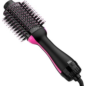4-in-1 hair dryer brush blow dryer amp styler volumizer with negative ion anti-frizz ceramic titanium barrel hot air hair straightener for smooth shiny hair 1000w