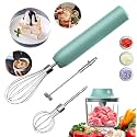 4-in-1 Handheld Frother, Coffee Frother Handheld, Electric Whisk, Milk Frother Wand for Coffee, Matcha, Electric Hand Mixer, Mini Onion Chopper 10Oz, Small Cordless Hand Blender, 4 Speed