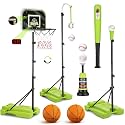 4 in 1 Kids Basketball Hoop and Tball Set for kids 3-5 with Scoreboard