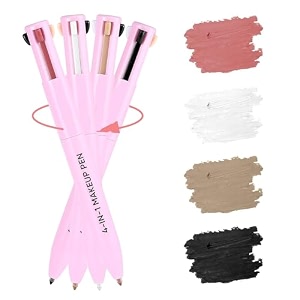 4 in 1 makeup pen eyeliner lip liner brow pencil and highlighter in one pencil easy-to-apply and compact for travel - cruelty-free amp vegan shade 1