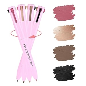 4 in 1 makeup pen eyeliner lip liner brow pencil and highlighter in one pencil easy-to-apply and compact for travel - cruelty-free amp vegan shade 2