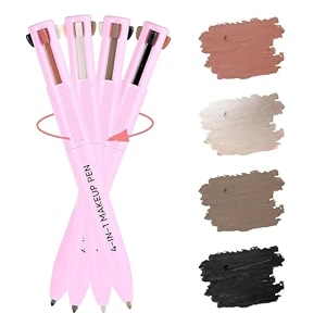 4 in 1 makeup pen eyeliner lip liner brow pencil and highlighter in one pencil easy-to-apply and compact for travel - cruelty-free amp vegan shade 3