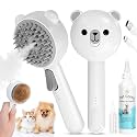 4 in 1 Pet Steam Brush for Cat &amp; Dog, Cat Steam Brush for indoor Cats, Self Cleaning Shedding &amp; Grooming Tool with Waterless Shampoo, Pet Spray Hair Removal Comb with Release Button &amp; Water Tank