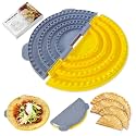 4-in-1 Tortilla Sealer Crimper Press – Adjustable 4"-6"-8"-10" Tortilla &amp; Taco/Burrito Maker Tool with Metal Edge | Easy to Clean, BPA-Free, Durable &amp; Fun for Family Cooking (Gray &amp; Yellow)