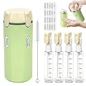 4 in 1 Travel Dispenser,4 Pack 30ML Travel Bottles for Toiletries,Refillable Leak Proof Portable Bottle Set for Shampoo,Shower Gel,Suitable for Travel,Gym,Vacation,Camping (Green-1)