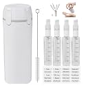 4 in 1 Travel Dispenser,4 Pack 30ML Travel Bottles for Toiletries,Refillable Leak Proof Portable Bottle Set for Shampoo,Shower Gel,Suitable for Travel,Gym,Vacation,Camping (White-1)