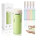 4 in 1 Travel Dispenser Bottle, Leak Proof Refillable Portable Toiletry Containers with Labels, Travel Size Bottles for Shampoo Conditioner Shower Gel, Suitable for Travel, Camping (Green)