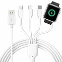 4 in 1 Watch & Phone Charger Cable, Multi USB Charging Cable - Type C Cable, Fast Magnetic, Charging Cord Compatible with Apple Watch, iPhone, Galaxy, Pixel, Android, Watch, Pods & More / 3.3ft