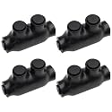 4-14 AWG Insulated 1 Port Inline Splice Connector Black Wire Connectors,Allen Hex 7/64" Insulated Cable Connectors Pre-Loaded Oxide Inhibitors,UL Listed(4pcs)