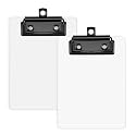 4.1x5.9in Mini Clip Boards Thick Acrylic Fit 3.5x4.7in Paper, 3mm Thick 2PCS Clipboard with Retractable Hanging Hook for Home Office Business, Convenient Writing Clip Board for Ordering Nursing