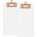 4.1x8.4in Acrylic Clipboards for 3.5x7.4in Paper, 3mm Thick Pack of 2 Clear Clip Board with Convenient Hanging Hook &amp; Low Profile Clip, Suitable Working Supplies Home Office School Seminars Use