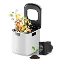 4.2L Electric Composter for Indoor Kitchen, Smart Food Waste Recycler, Turns Garbage to Compost in 4-6 Hours, Odorless Countertop Disposal with 900ML Carbon Filter & Self-Cleaning, White
