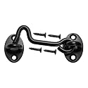 4" Barn Door Latch Door Lock Hardware, Sliding Door Lock Eye with Screws, Rust-Resistant Metal Gate Latch, Privacy Hooks Latch for Inside Door, Wooden Fence, Garage Door (Black)