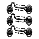 4" Barn Door Latch Door Lock Hardware, Sliding Door Lock Eye Hook Latch with Screws, Rust-Resistant Metal Gate Latch, Privacy Hooks Latch for Inside Door, Wooden Fence, Garage Door(3 Pack)