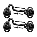 4" Barn Door Latch Door Lock Hardware, Sliding Door Lock Eye Hook Latch with Screws, Rust-Resistant Metal Gate Latch(2 Pack)