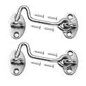 4" Barn Door Latch Door Lock Hardware, Sliding Door Lock Eye with Screws, Rust-Resistant Metal Gate Latch, Privacy Hooks Latch for Inside Door, Wooden Fence, Garage Door (Black)